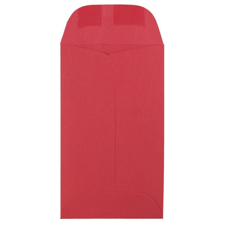 JAM PAPER #3 Coin Business Colored Envelopes - 2 1/2 x 4 1/4 - Red Recycled - 50/Pack - Image 2